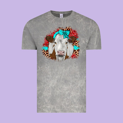 Ribbon Simmental Leopard Vintage Tee Designed By Jahusdesignshop