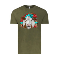 Vintage Olive ribbon simmental leopard Vintage Tee - JahusDesignShop