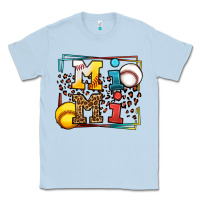 Dusty Blue Baseball and Softball mimi Classic Tee - LillyAllenDesigns