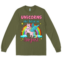 Army Green unicorns are born in august Long Sleeve Tee - Jasminsmagicworld