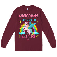 Burgundy unicorns are born in august Long Sleeve Tee - Jasminsmagicworld