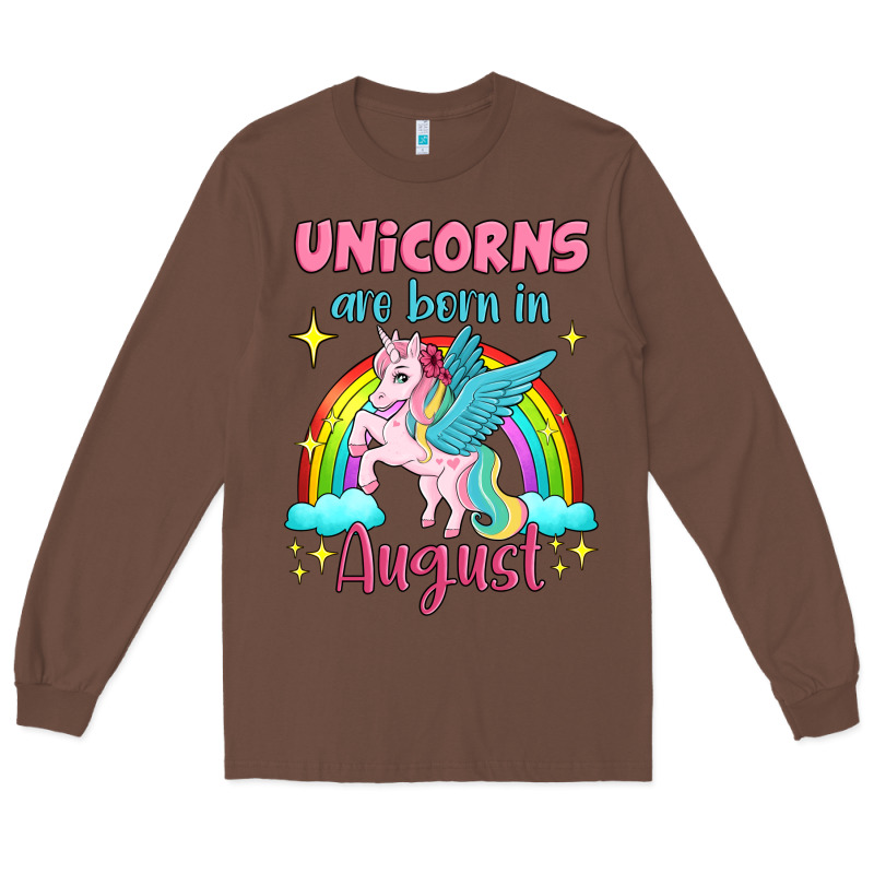 Unicorns Are Born In August Long Sleeve Tee by Jasminsmagicworld | Teevron