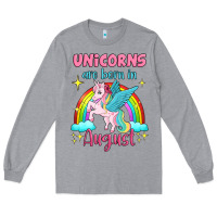 Heather Grey unicorns are born in august Long Sleeve Tee - Jasminsmagicworld