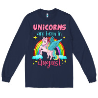 Navy unicorns are born in august Long Sleeve Tee - Jasminsmagicworld