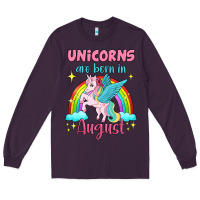 Plum unicorns are born in august Long Sleeve Tee - Jasminsmagicworld