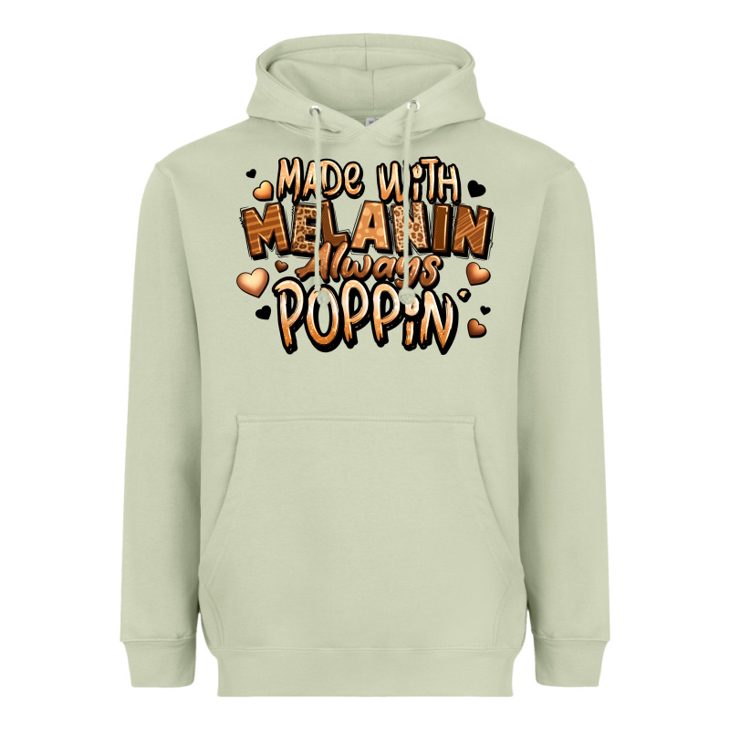 Made With Melanin Always Poppin' Heavyweight Hoodie by LillyAllenDesigns | Teevron
