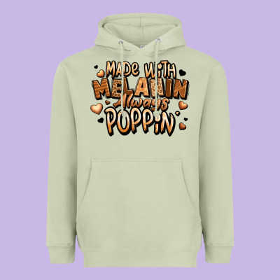 Made With Melanin Always Poppin' Heavyweight Hoodie Designed By Lillyallendesigns