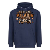 Navy made with melanin always poppin' Heavyweight Hoodie - LillyAllenDesigns