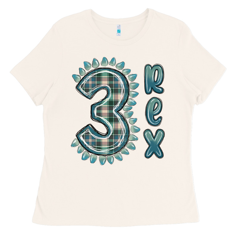 3 Rex Green Dinosaur Ladies Tee by MaliasSmallBusiness | Teevron