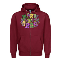 Burgundy mardi gras Zipper Hoodie - MaliasSmallBusiness