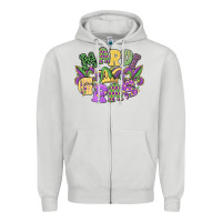 Dove Grey mardi gras Zipper Hoodie - MaliasSmallBusiness