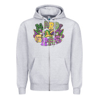 Heather Grey mardi gras Zipper Hoodie - MaliasSmallBusiness