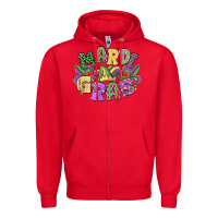 Red mardi gras Zipper Hoodie - MaliasSmallBusiness