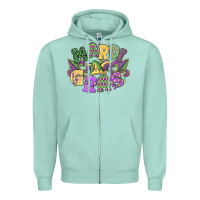 Seafoam mardi gras Zipper Hoodie - MaliasSmallBusiness