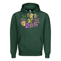 Sports Green mardi gras Zipper Hoodie - MaliasSmallBusiness