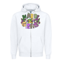 White mardi gras Zipper Hoodie - MaliasSmallBusiness