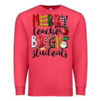 Cardinal Merry Teacher Bright Students Christmas Premium Sweatshirt - LillyAllenDesigns