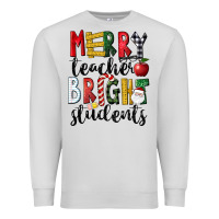 Dove Grey Merry Teacher Bright Students Christmas Premium Sweatshirt - LillyAllenDesigns