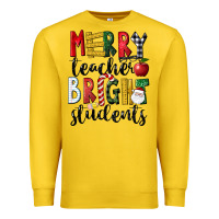 Merry Teacher Bright Students Christmas Premium Sweatshirt | Teevron
