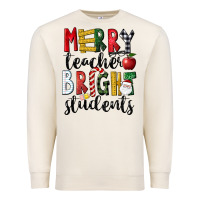Sandshell Merry Teacher Bright Students Christmas Premium Sweatshirt - LillyAllenDesigns