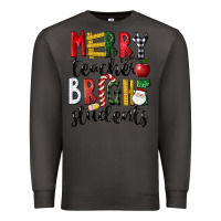 Smoke Merry Teacher Bright Students Christmas Premium Sweatshirt - LillyAllenDesigns