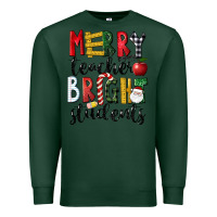Sports Green Merry Teacher Bright Students Christmas Premium Sweatshirt - LillyAllenDesigns