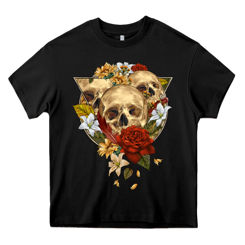 Triangle Flower Skeletons Heavy Core Tee by RanaPortraitStore | Teevron