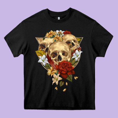 Heavy Core Tee Triangle Flower Skeletons