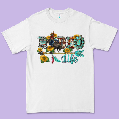 Western Rodeo Bullfighter  Life Turquoise's Gemstones Arrow Sunflowers Premium Tee Designed By Barkaloodesign