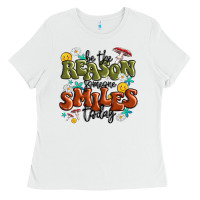 White be the reason someone smiles today Ladies Tee - MaliasSmallBusiness