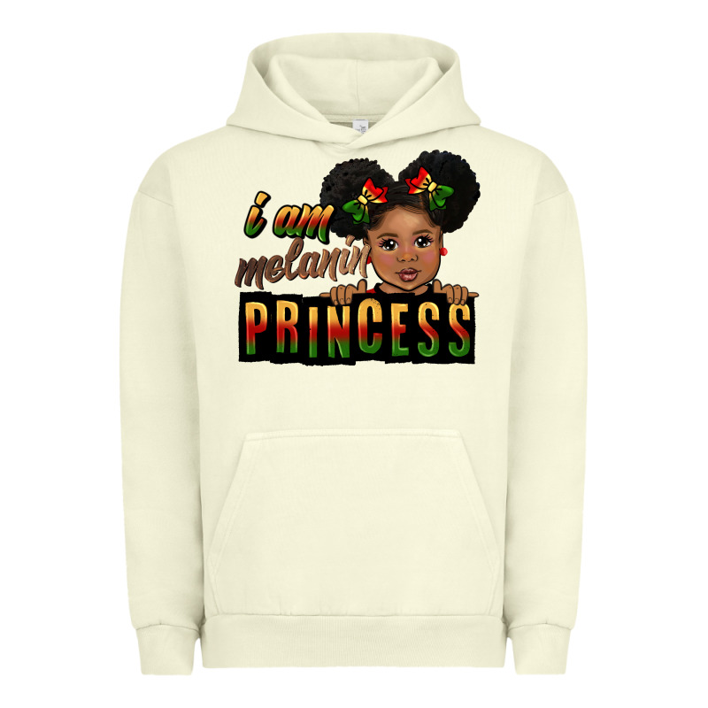 I Am Melanin Princess Black Peekaboo Urban Hoodie by CowGirlArtShop | Teevron