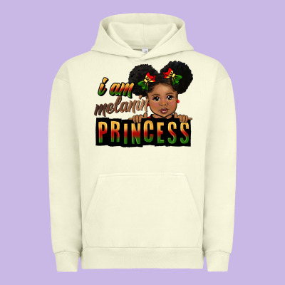 I Am Melanin Princess Black Peekaboo Urban Hoodie Designed By Cowgirlartshop