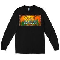 Black western desert darlin sunset cactus leopard serape   license plate tem Long Sleeve Tee - BarkalooDesign