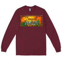 Burgundy western desert darlin sunset cactus leopard serape   license plate tem Long Sleeve Tee - BarkalooDesign