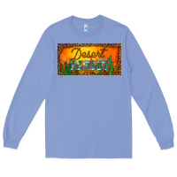 Colony Blue western desert darlin sunset cactus leopard serape   license plate tem Long Sleeve Tee - BarkalooDesign