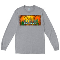 Heather Grey western desert darlin sunset cactus leopard serape   license plate tem Long Sleeve Tee - BarkalooDesign