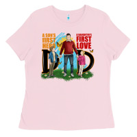 Bubblegum Pink a sons first hero a daughters first love Ladies Tee - JahusDesignShop