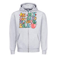 Heather Grey in my 100 days of school era Zipper Hoodie - MaliasSmallBusiness