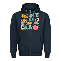 Navy in my 100 days of school era Zipper Hoodie - MaliasSmallBusiness
