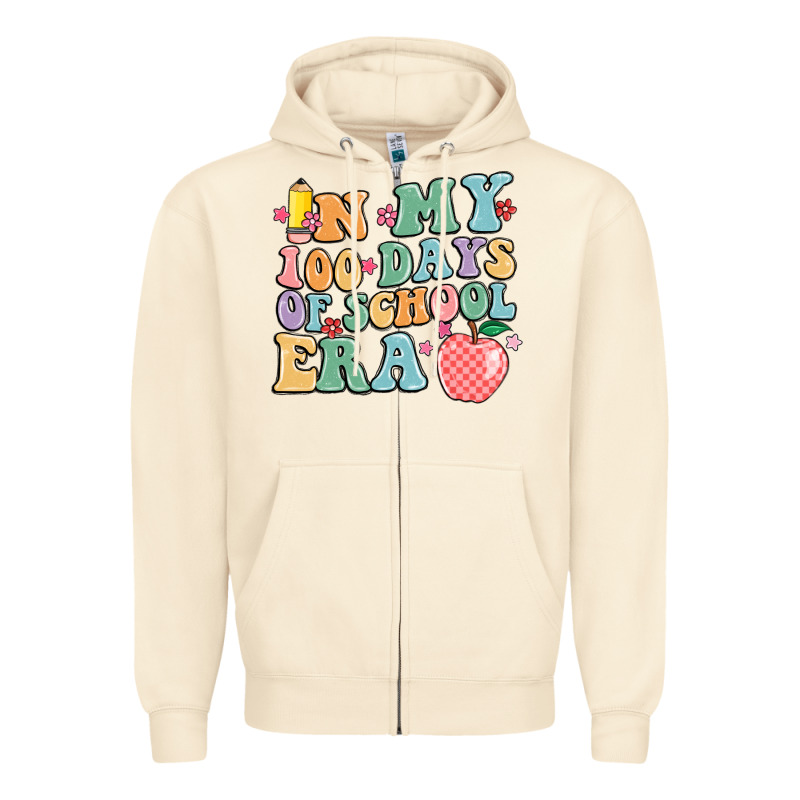 In My 100 Days Of School Era Zipper Hoodie by MaliasSmallBusiness | Teevron