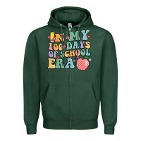 Sports Green in my 100 days of school era Zipper Hoodie - MaliasSmallBusiness
