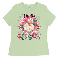 Matcha pink santa 'tis the season Ladies Tee - MaliasSmallBusiness