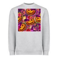 Heather Grey halloween witchy pumpkin seamless pattern Heavyweight Sweatshirt - BundleAndBundleShop