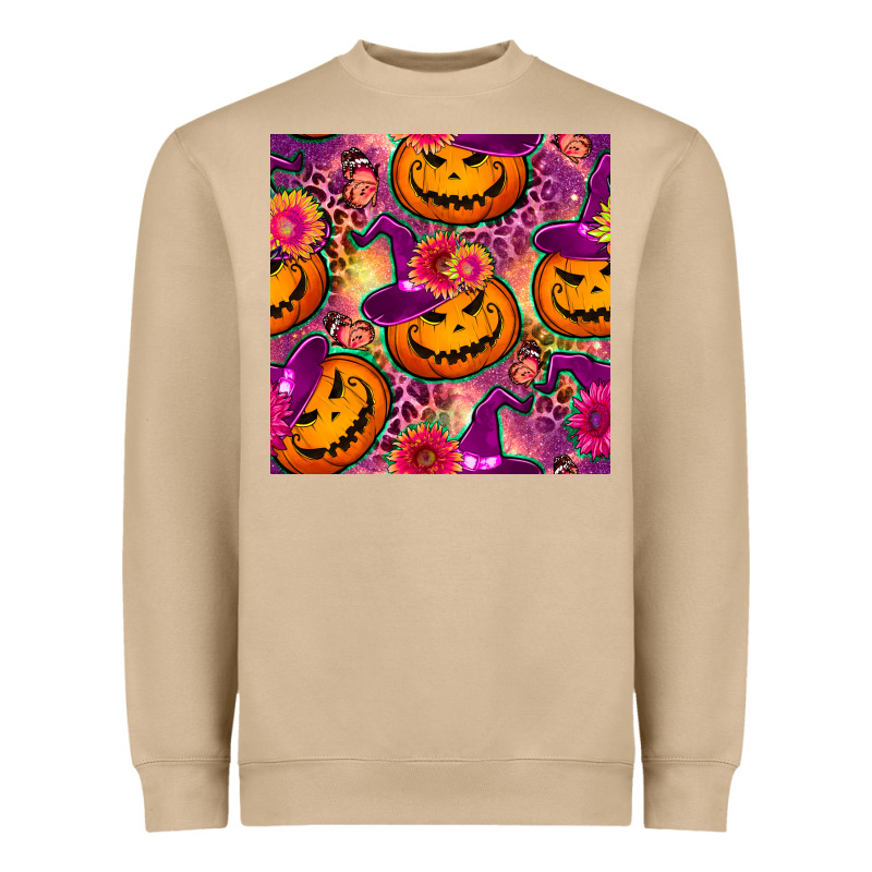 Halloween Witchy Pumpkin Seamless Pattern Heavyweight Sweatshirt by BundleAndBundleShop | Teevron