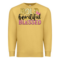 Antique Gold bold beautiful blessed Premium Sweatshirt - LillyAllenDesigns