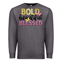 Charcoal Heather bold beautiful blessed Premium Sweatshirt - LillyAllenDesigns