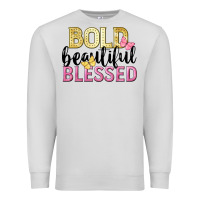 Dove Grey bold beautiful blessed Premium Sweatshirt - LillyAllenDesigns