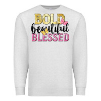 Oatmeal Heather bold beautiful blessed Premium Sweatshirt - LillyAllenDesigns