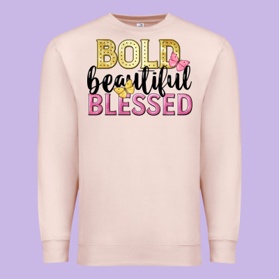 Bold Beautiful Blessed Premium Sweatshirt Designed By Lillyallendesigns