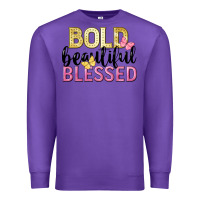 Purple bold beautiful blessed Premium Sweatshirt - LillyAllenDesigns